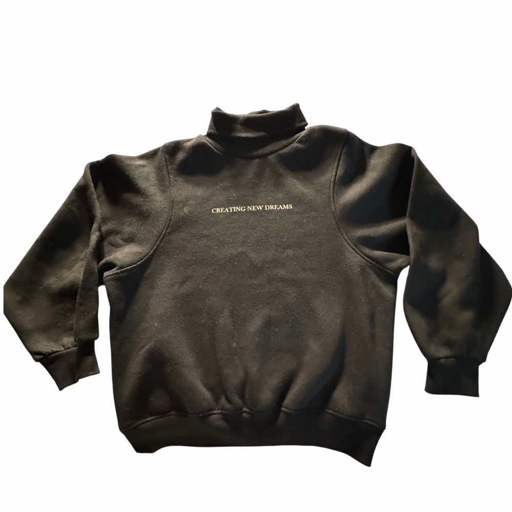 Kids Zara Black Turtleneck Sweatshirt CREATING NEW‎ DREAMS Size 11 12